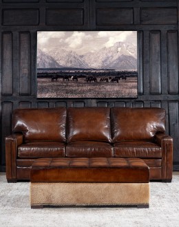 Jericho Storage Leather Ottoman