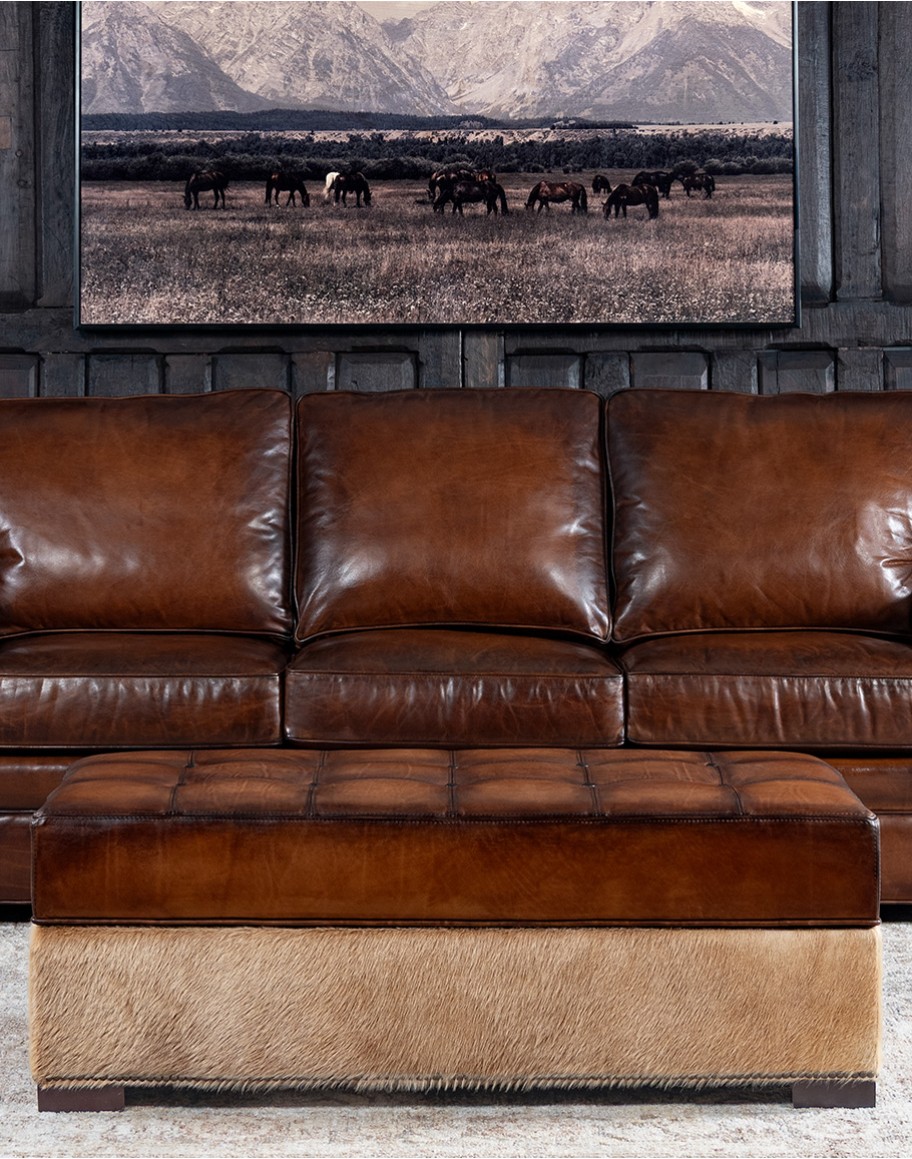 Jericho Storage Leather Ottoman