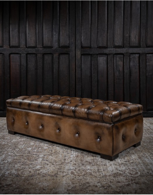 Kensington Leather Storage Ottoman