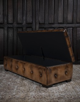 Kensington Leather Storage Ottoman