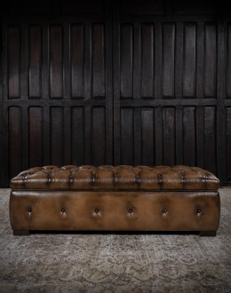 Kensington Leather Storage Ottoman