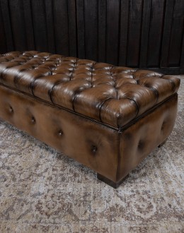 Kensington Leather Storage Ottoman