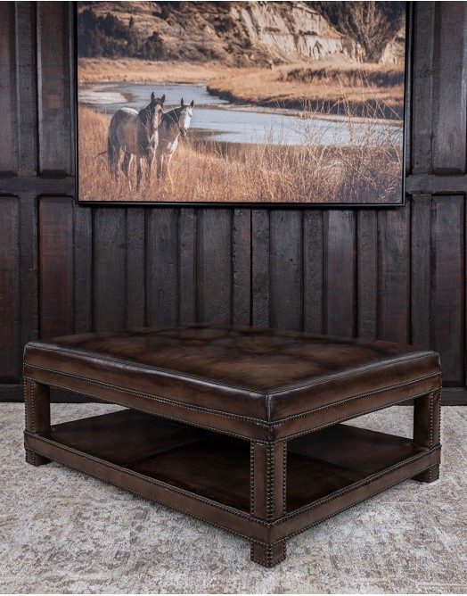 Wexler Leather Ottoman