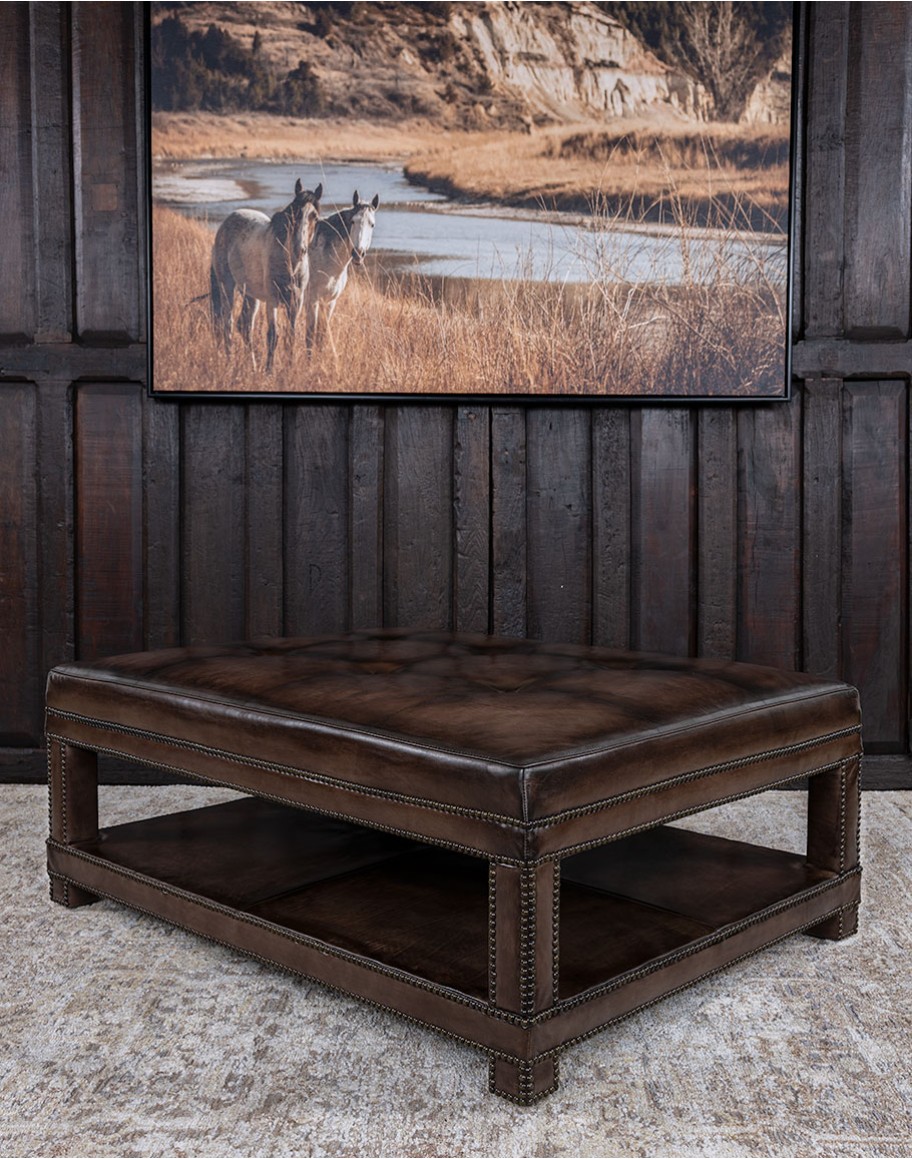 Wexler Leather Ottoman