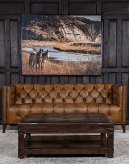 Wexler Leather Ottoman