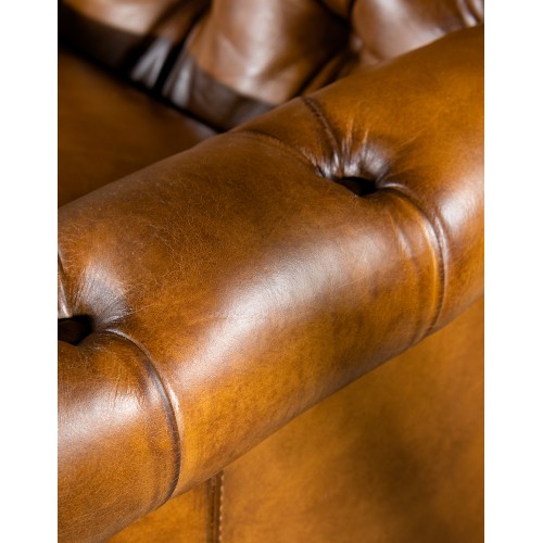 Alamosa Leather Recliner, Button Tufted Back, Comfortable