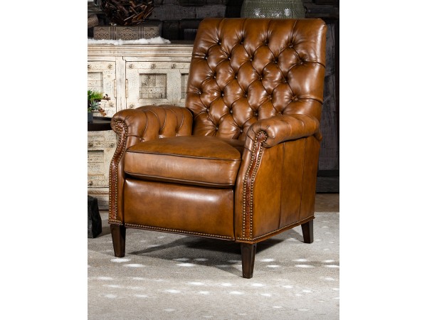 Tufted leather 2025 recliner chair