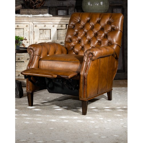 Alamosa Leather Recliner, Button Tufted Back, Comfortable