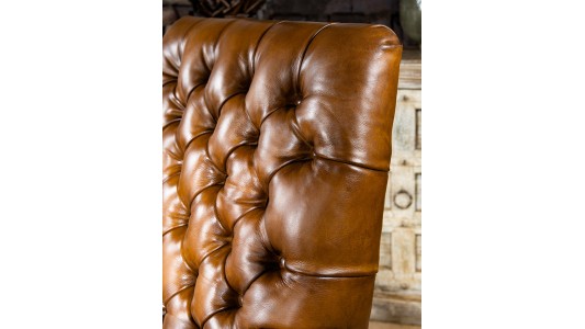 Alamosa Leather Recliner, Button Tufted Back, Comfortable