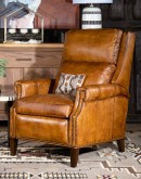saddle tan leather recliner