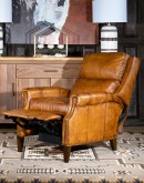 saddle tan leather recliner