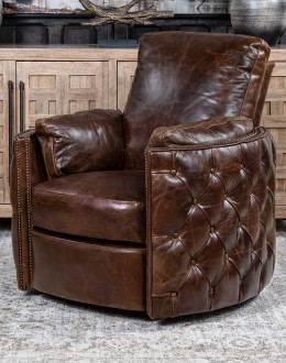 Boulder Brown Swivel Recliner