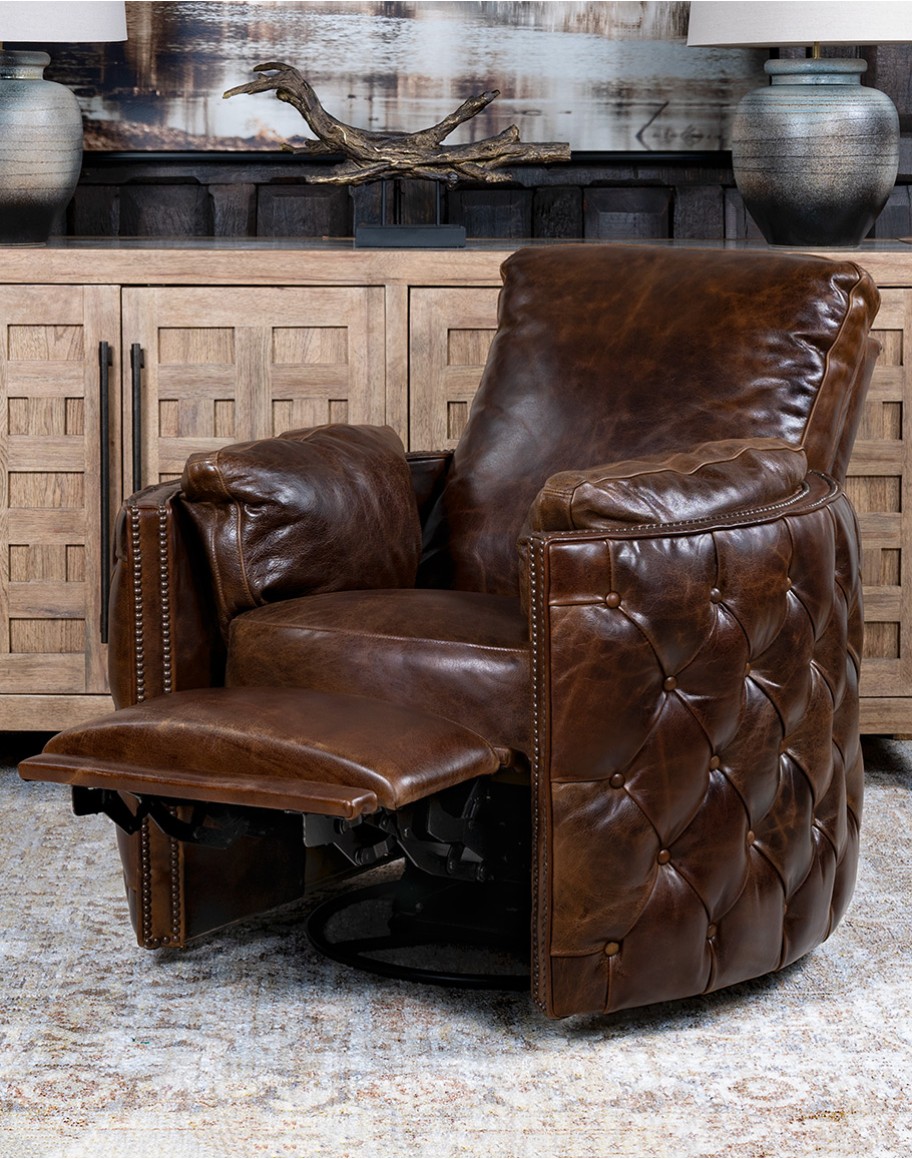 Boulder Brown Swivel Recliner