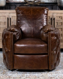 Boulder Brown Swivel Recliner