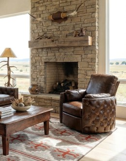 Boulder Brown Swivel Recliner