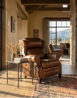 Bronco Cognac Leather Recliner