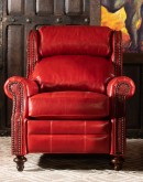 high end western style red leather recliner