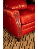 high end western style red leather recliner