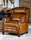 upscale ranch style brown leather recliner,brown recliner with saddle leather,