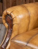 upscale ranch style brown leather recliner,brown recliner with saddle leather,