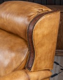 upscale ranch style brown leather recliner,brown recliner with saddle leather,