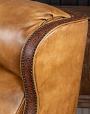 upscale ranch style brown leather recliner,brown recliner with saddle leather,