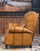 upscale ranch style brown leather recliner,brown recliner with saddle leather,