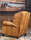 upscale ranch style brown leather recliner,brown recliner with saddle leather,