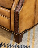 upscale ranch style brown leather recliner,brown recliner with saddle leather,