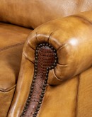 upscale ranch style brown leather recliner,brown recliner with saddle leather,