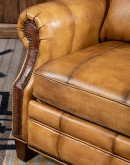 upscale ranch style brown leather recliner,brown recliner with saddle leather,