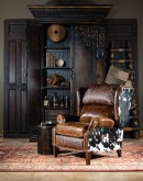 upscale ranch style brown leather recliner,brown recliner with full grain buffalo leather and cowhide