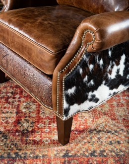 Browning Leather Recliner upscale ranch style brown leather recliner,brown recliner with full grain buffalo leather and cowhide