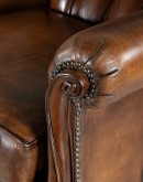 dark saddle leather recliner with tufted back