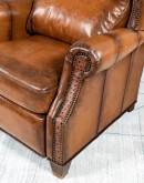 upscale ranch style brown leather recliner,brown recliner with saddle leather,
