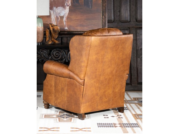 Dundee Leather Rolling Desk Chair