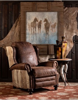 Slayden Mocha Leather Recliner | Modern Rustic | American Made - Adobe  Interiors