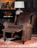 distressed leather recliner