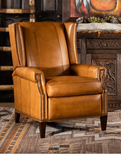 fine tan leather recliner,1054 greyson recliner