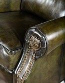 olive green leather recliner 