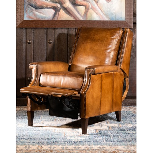 Ghent Leather Recliner | Modern Rustic Style | Full Grain Leather |  American Made - Adobe Interiors