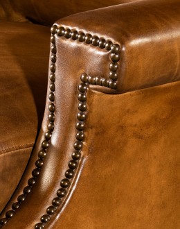 upscale ranch style brown leather recliner,brown recliner with saddle leather,modern coco recliner