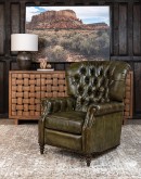 Huxley Olive Leather Recliner