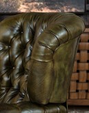 Huxley Olive Leather Recliner