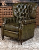 Huxley Olive Leather Recliner