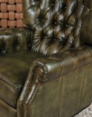 Huxley Olive Leather Recliner