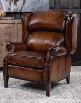 Jameswood Brown Leather Recliner
