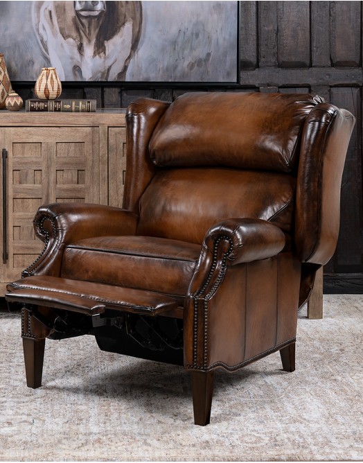 Jameswood Brown Leather Recliner