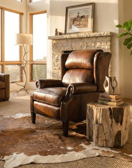 Jameswood Brown Leather Recliner