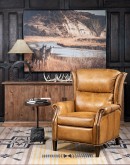 saddle tan leather recliner